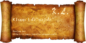 Klupp László névjegykártya